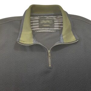 Porter & Ash Mens XL Navy Blue 2-Tone Structure Quarter Zip Pullover Sweater